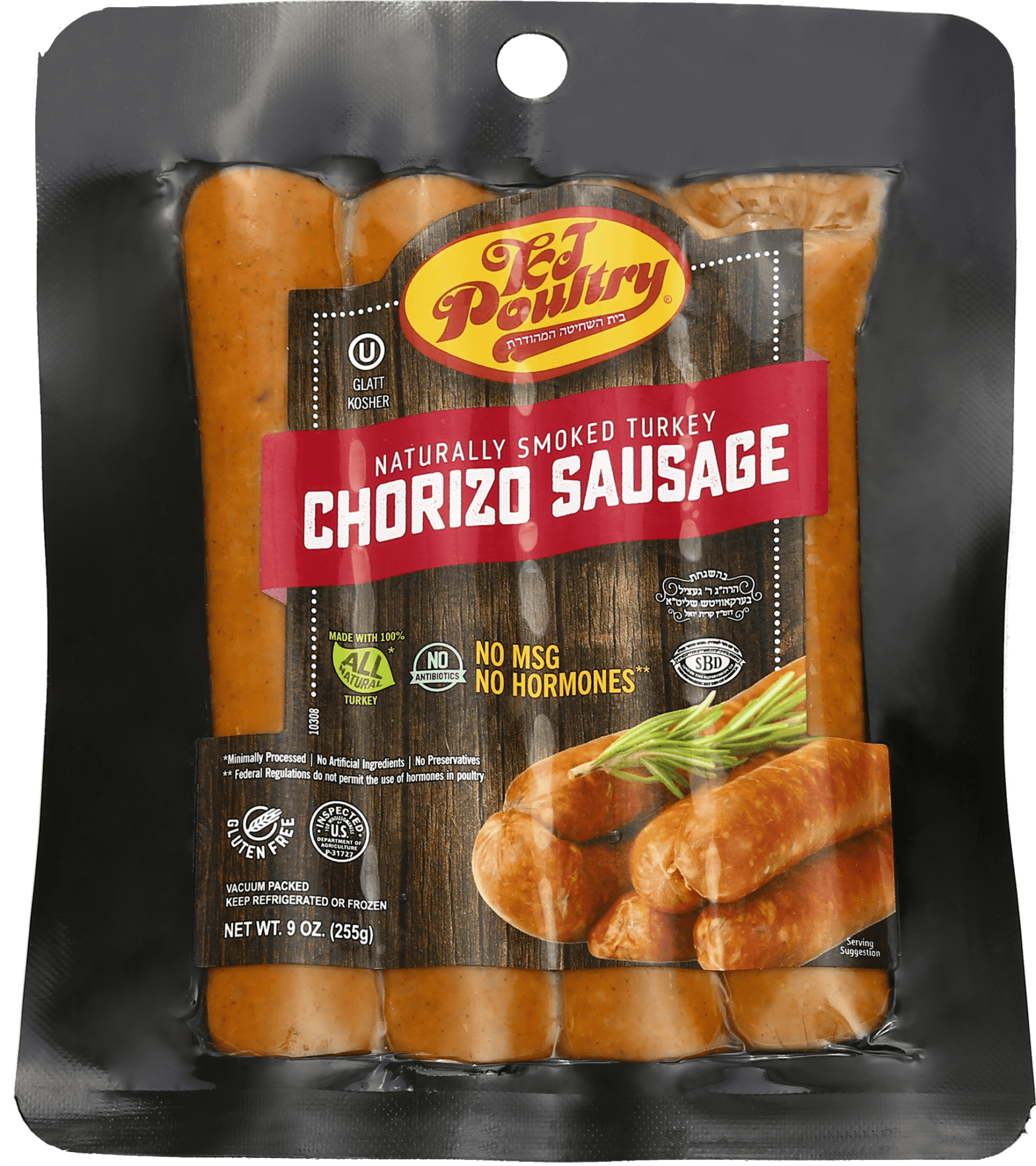 Chorizo Turkey Sausage, 9 oz KJ Poultry